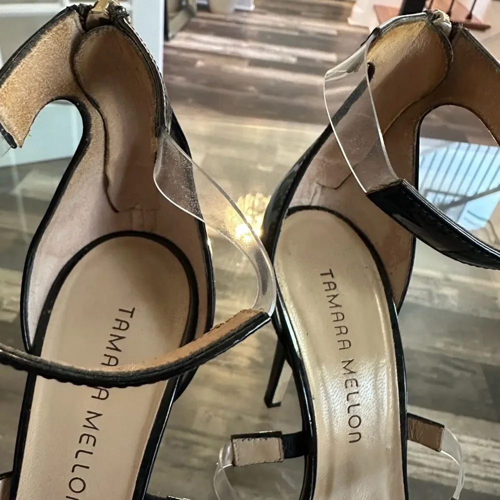 Tamara Mellon Black Strappy Sandals